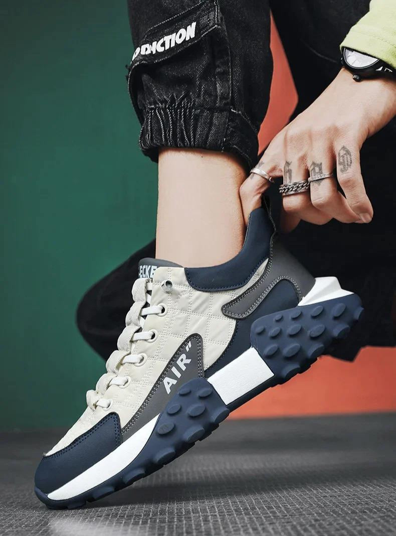 "AirFlex Cushioned Sneakers – Navy & Cream Edition"